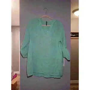 North River Women's‎ Aqua Pullover Long Sleeve Hoodie L